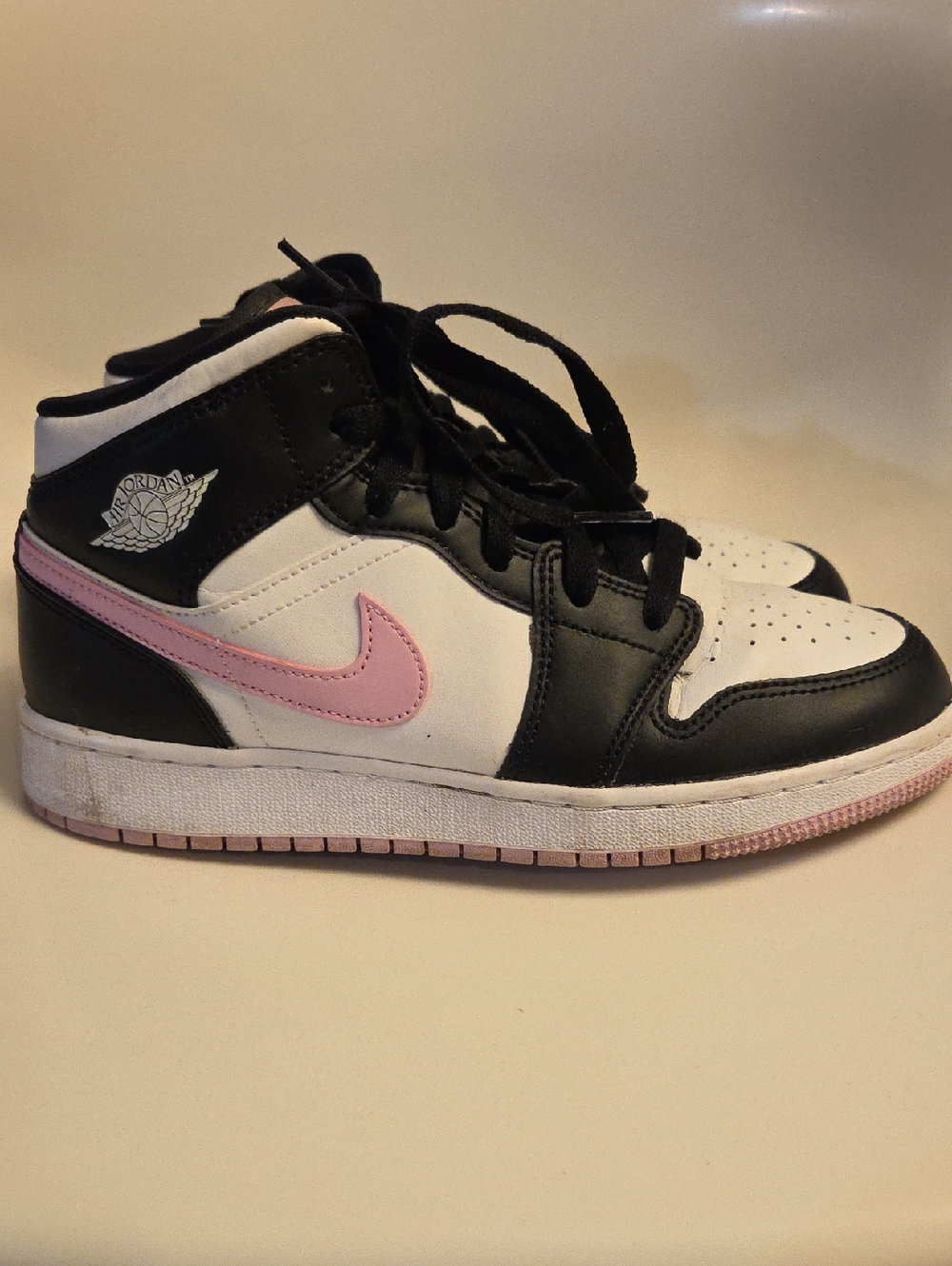 Jordan Mid-Top Sneakers in Black, White and Pink